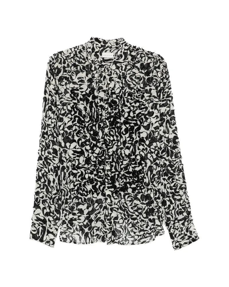 Dries van Noten Sequinned Patterned Shirt White