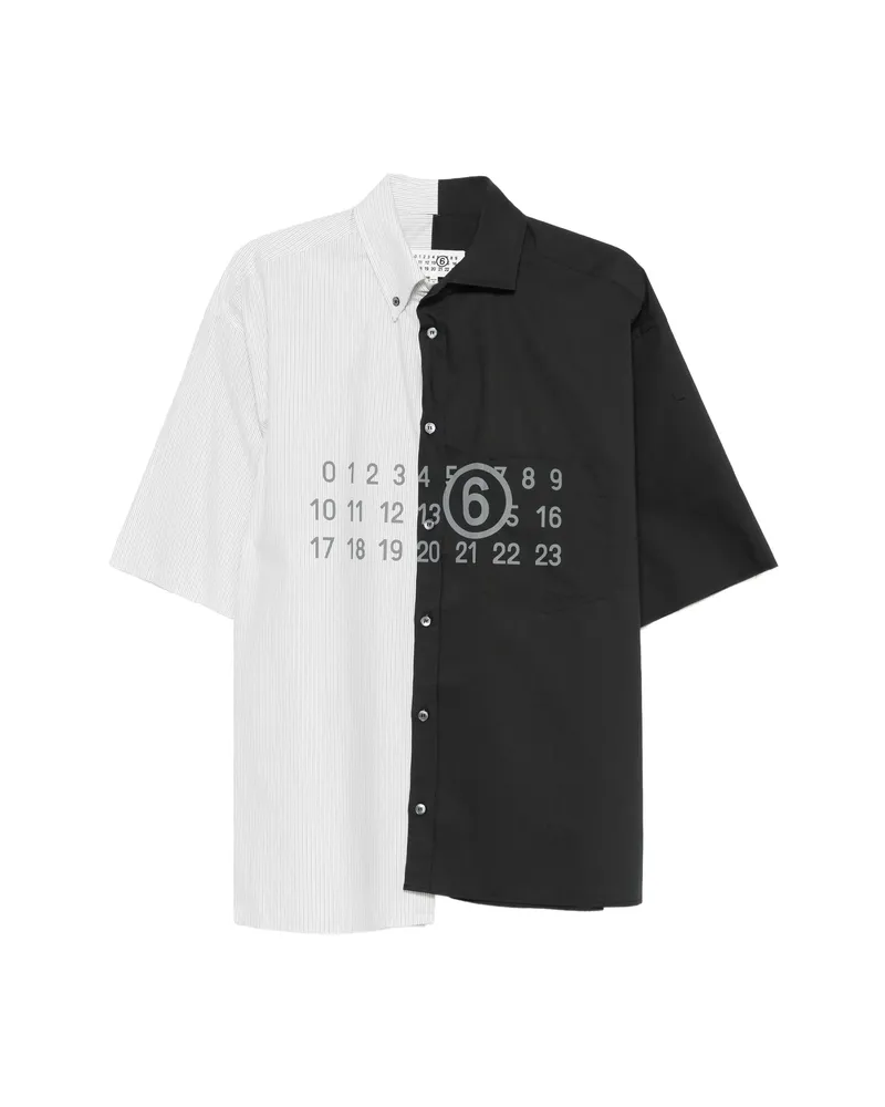 Maison Margiela Striped Panelled Shirt White