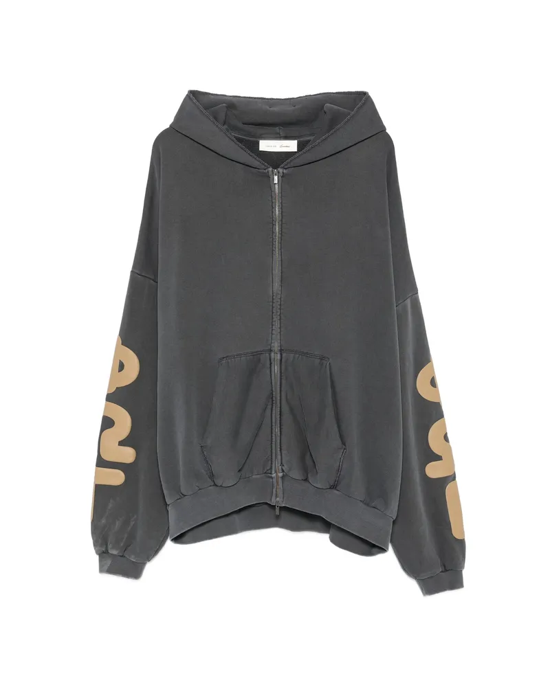 Fear of God Logo-print Zip-up Hoodie Grey