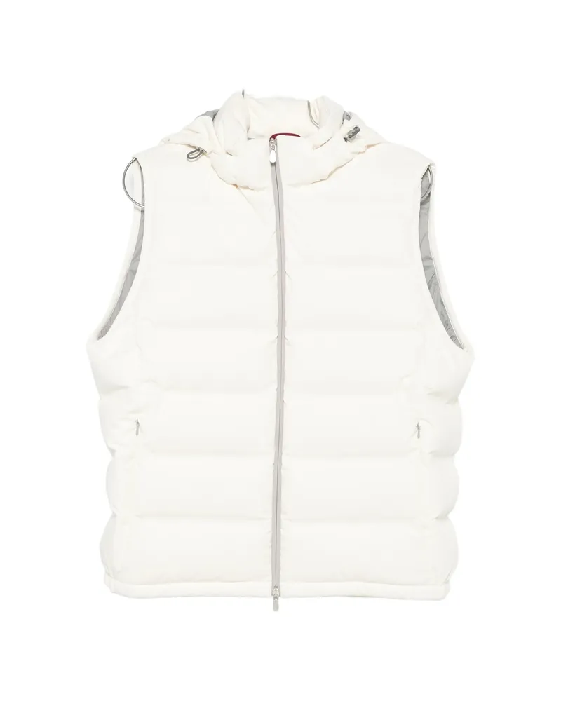 Brunello Cucinelli Quilted Hooded Gilet Neutrals