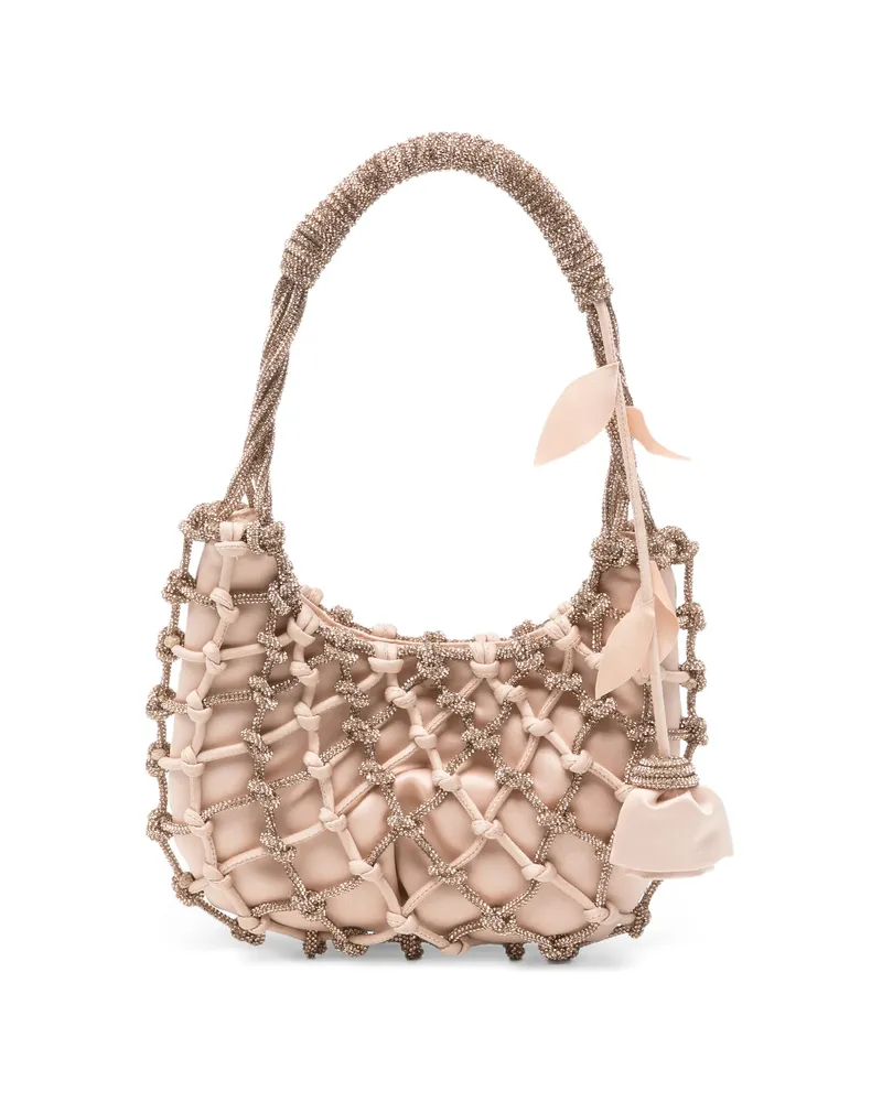Rosantica Rhinestone-embellished Caged-effect Mini Bag Pink