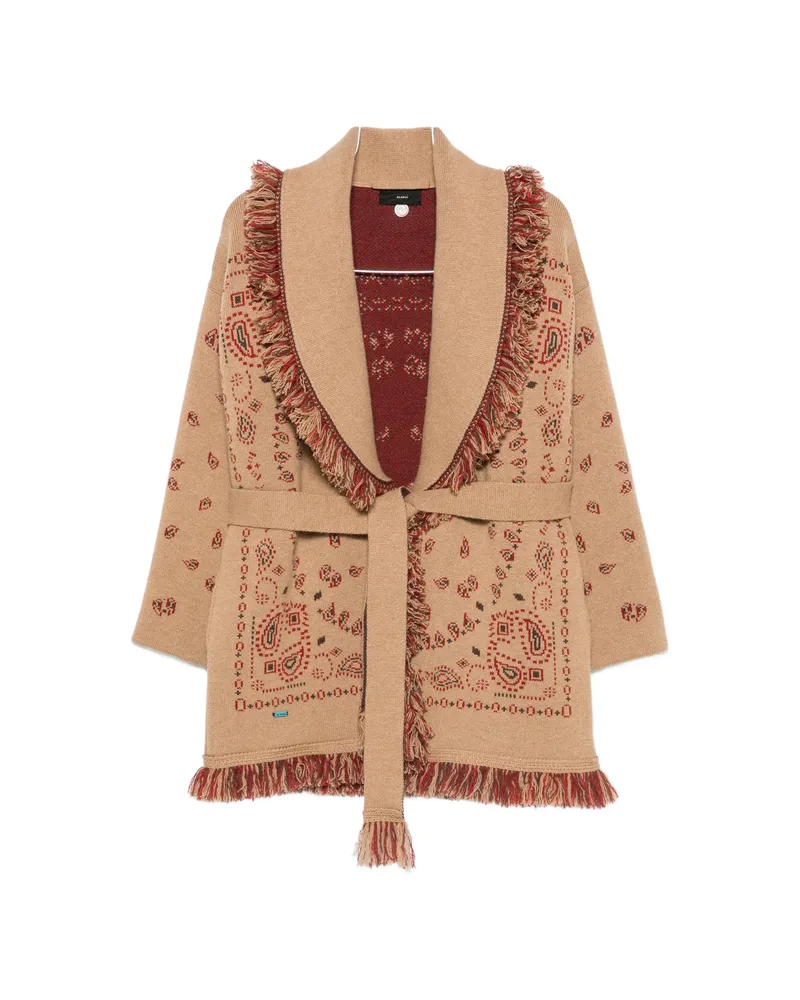 Alanui Bandana Print Cardigan Neutrals