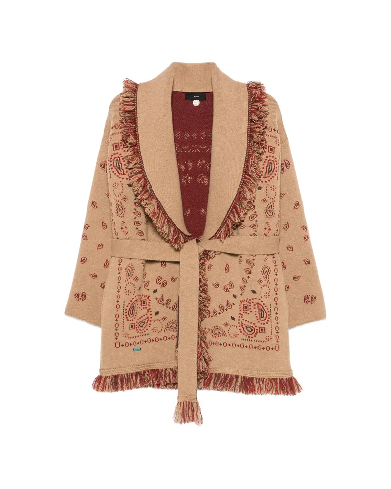 Alanui Bandana Print Cardigan Neutrals