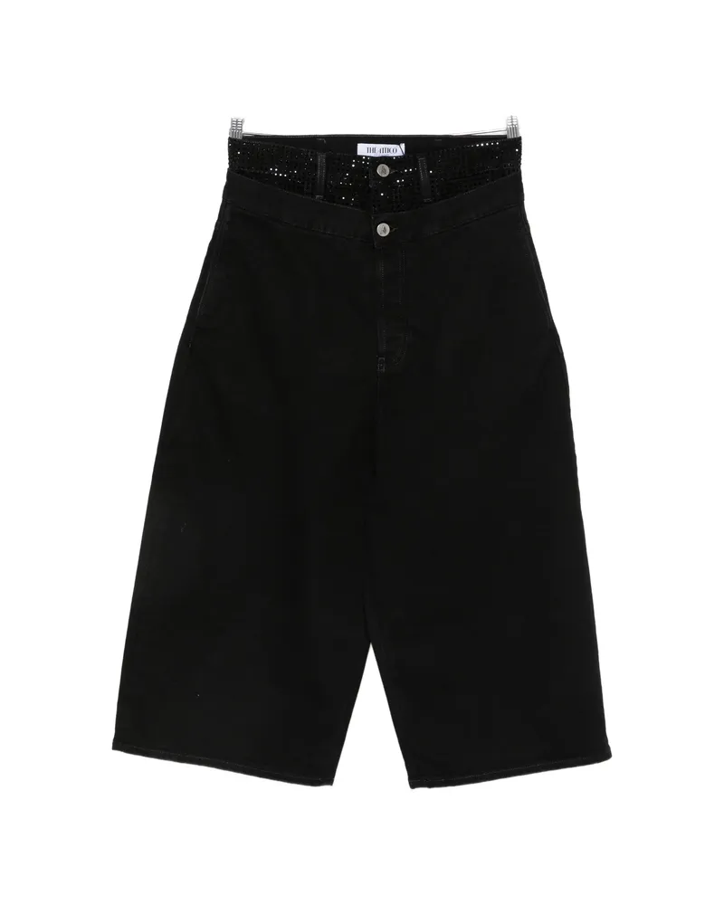 ATTICO Wide-leg Cropped Jeans Black
