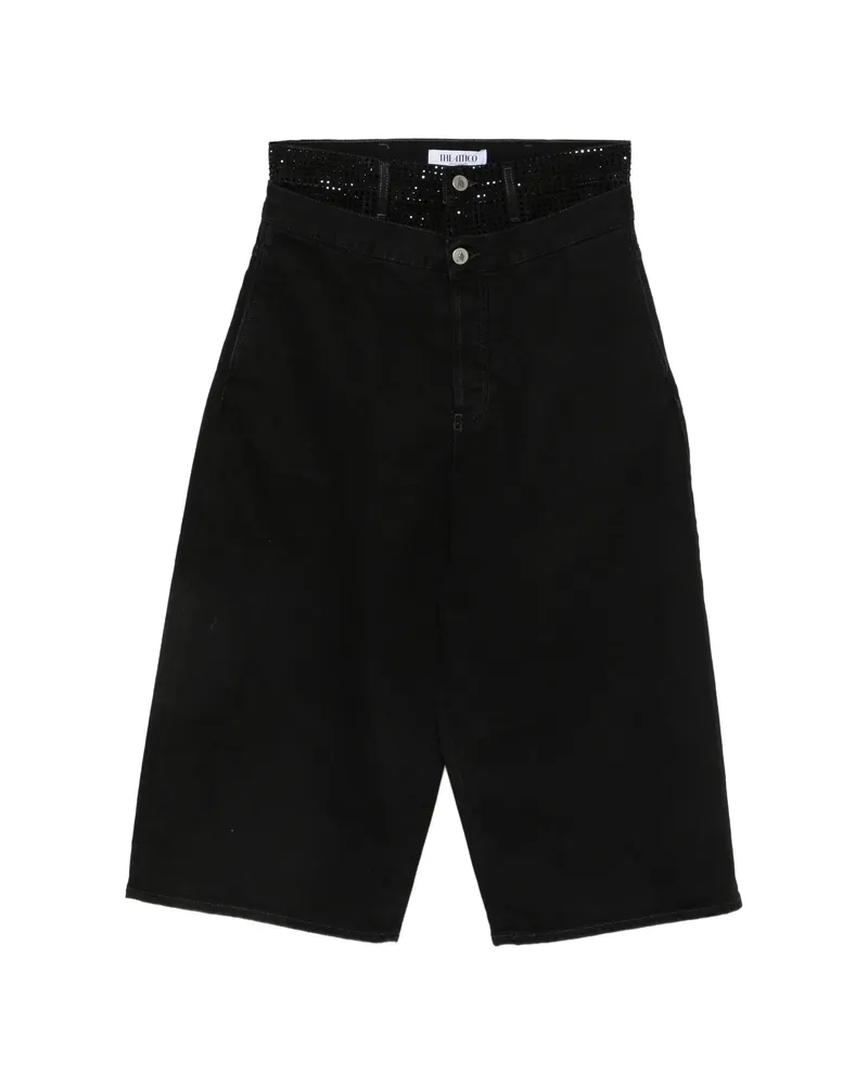 ATTICO Wide-leg Cropped Jeans Black