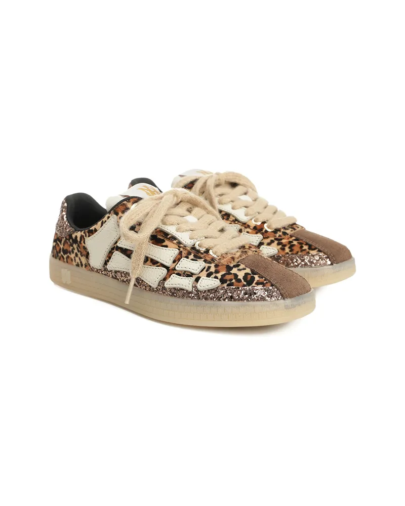 Amiri Pacific Bones Leopard-print Sneakers Brown