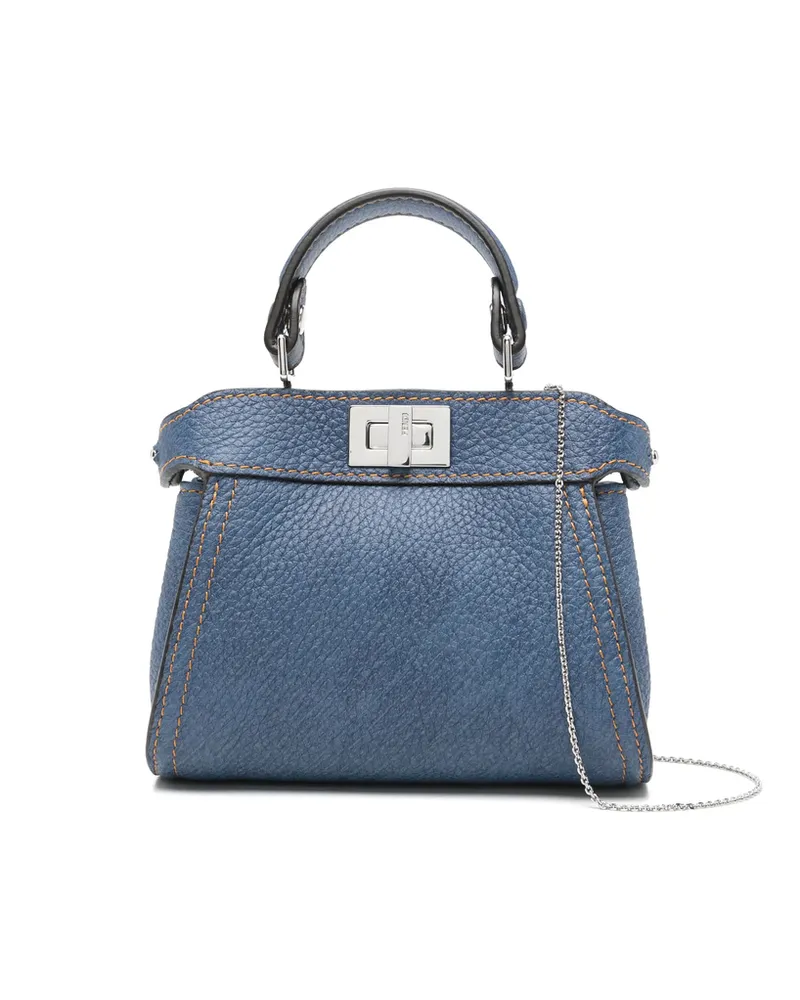 Fendi Mini Peekaboo Tote Bag Blue