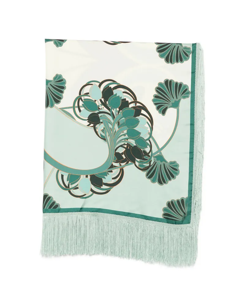 La DoubleJ Fringed Scarf Green