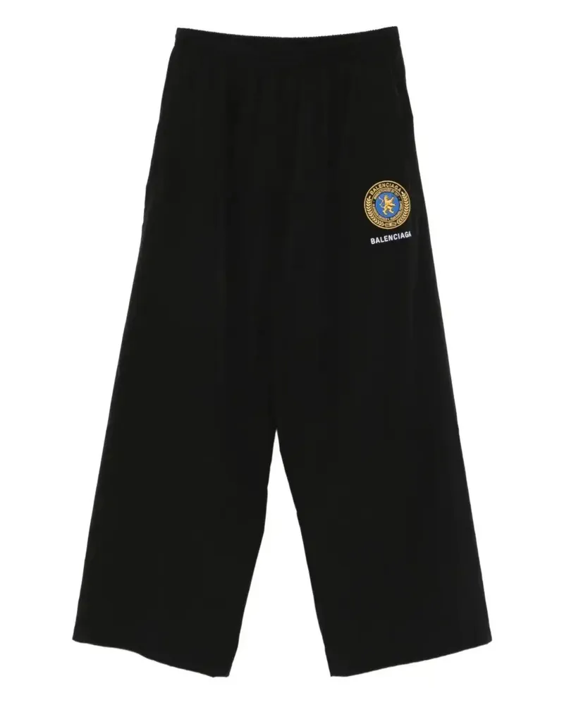 Balenciaga Logo-embroidered Elastic-waistband Trousers Black