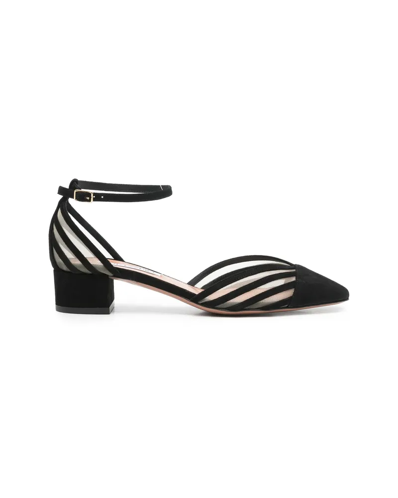 Aquazzura Alana Striped Pumps Black