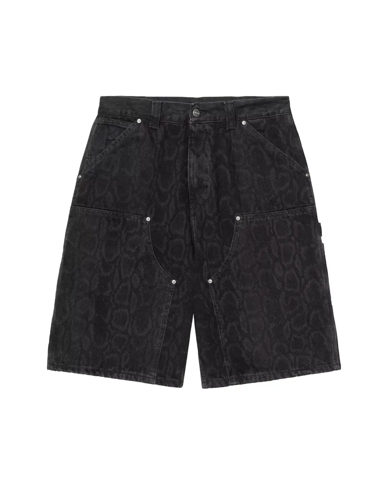 Carhartt WIP OG Doible Knee Snake Print Shorts Grey