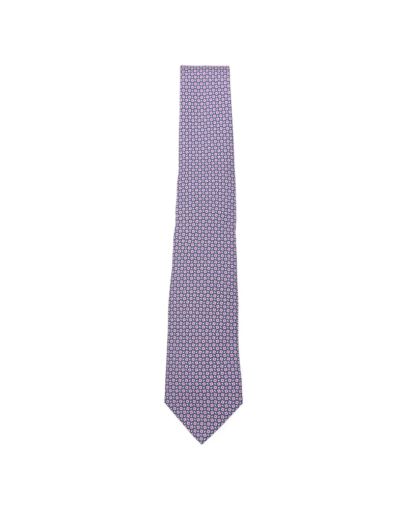 Canali Patterned Tie Blue
