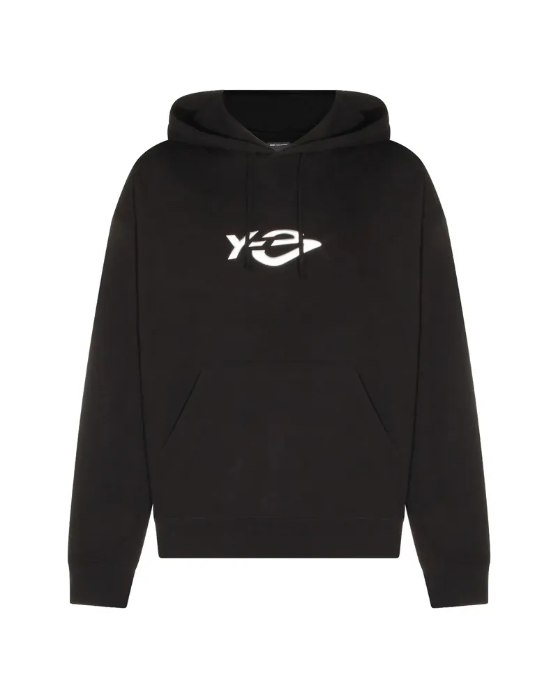 Y-3 French Terry Liquid Logo-print Drawstring Hoodie Black