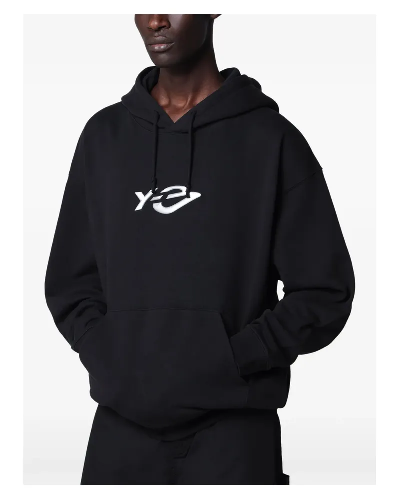 Y-3 Logo-print Drawstring Hoodie Black