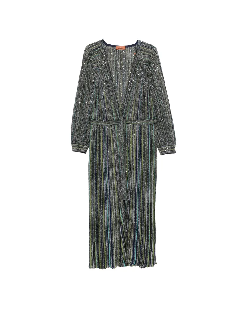 Missoni Sequin-embellished Striped Cardigan Blue