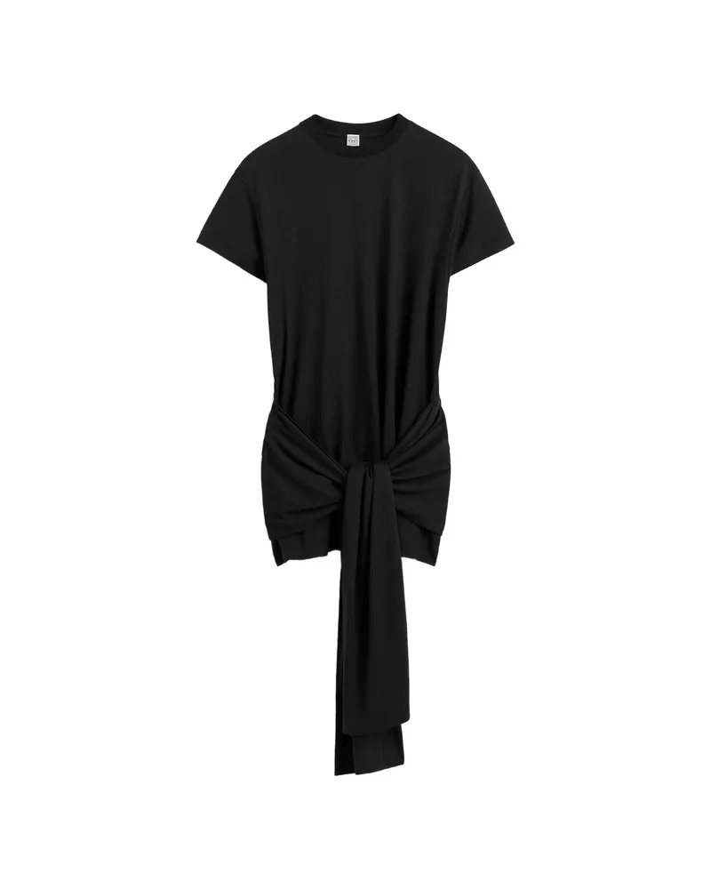 Totême Tie-waist Jersey Top Black
