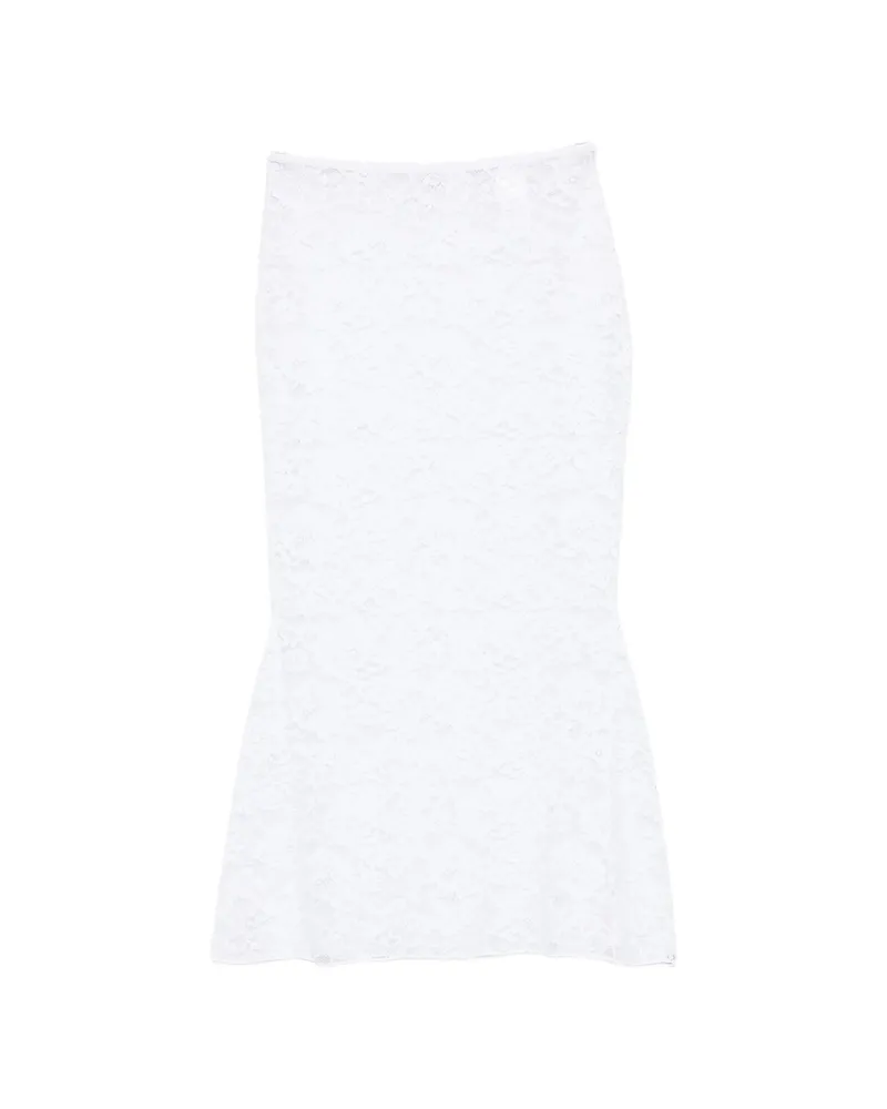 Oséree Lace Midi Skirt White