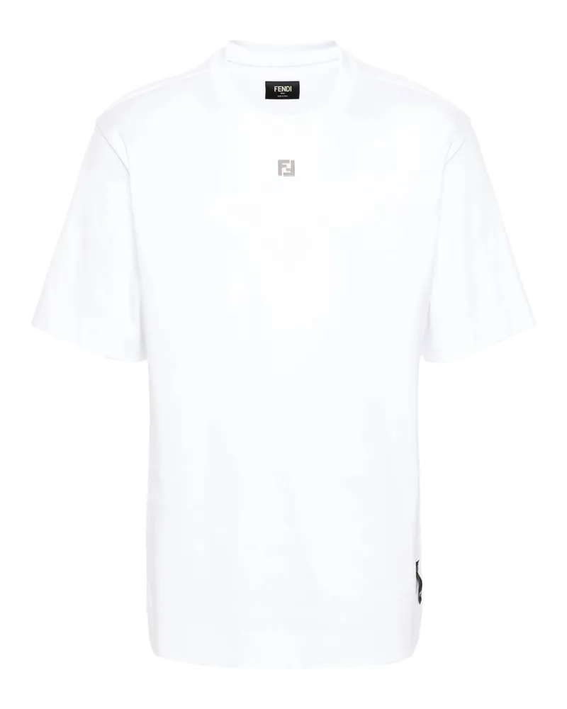 Fendi FF-plaque Cotton T-shirt White