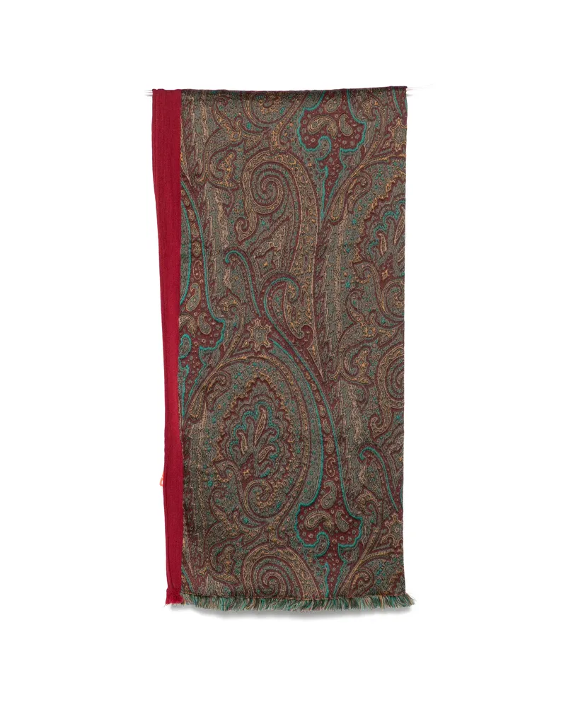 Etro Paisley-print Fringed Scarf Brown