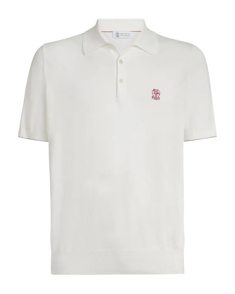 Brunello Cucinelli Butoon-fastening Logo-detail Polo Shirt Neutrals