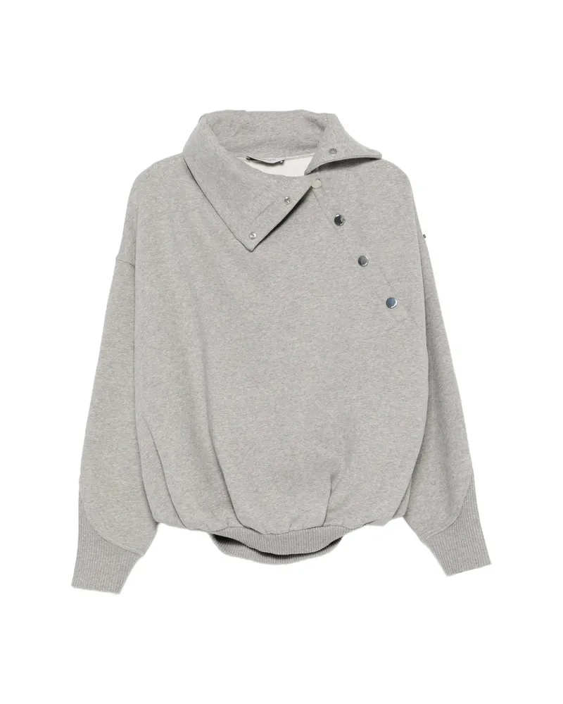 SPORTMAX Asymmetric Press-stud Sweatshirt Grey