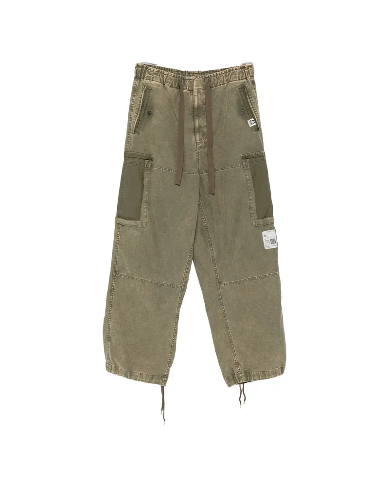 MIHARAYASUHIRO Faded-effect Cargo Pants Green