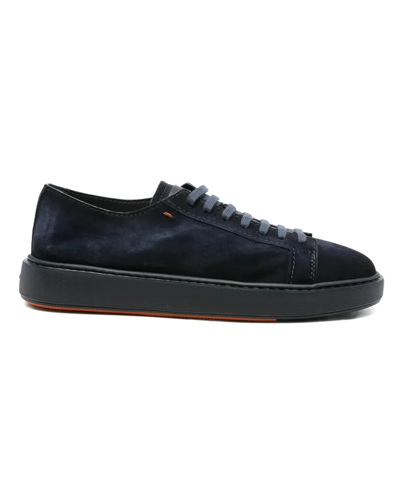 Santoni Suede Lace-up Sneakers Blue