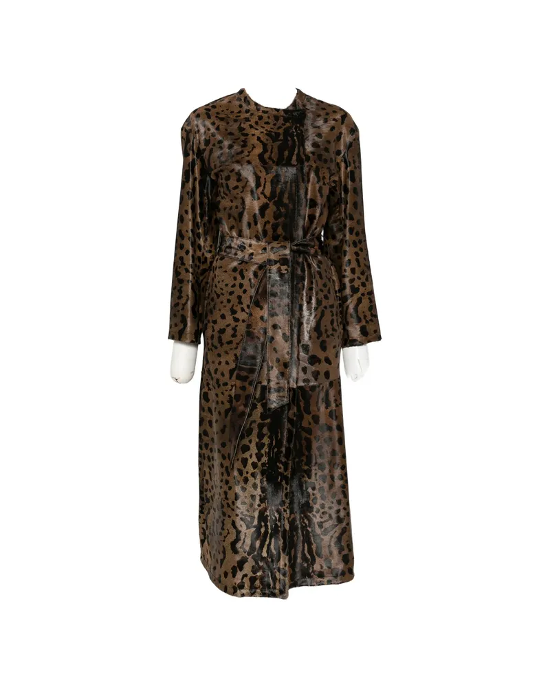 Salvatore Santoro Leopard-print Belted Jacket Brown