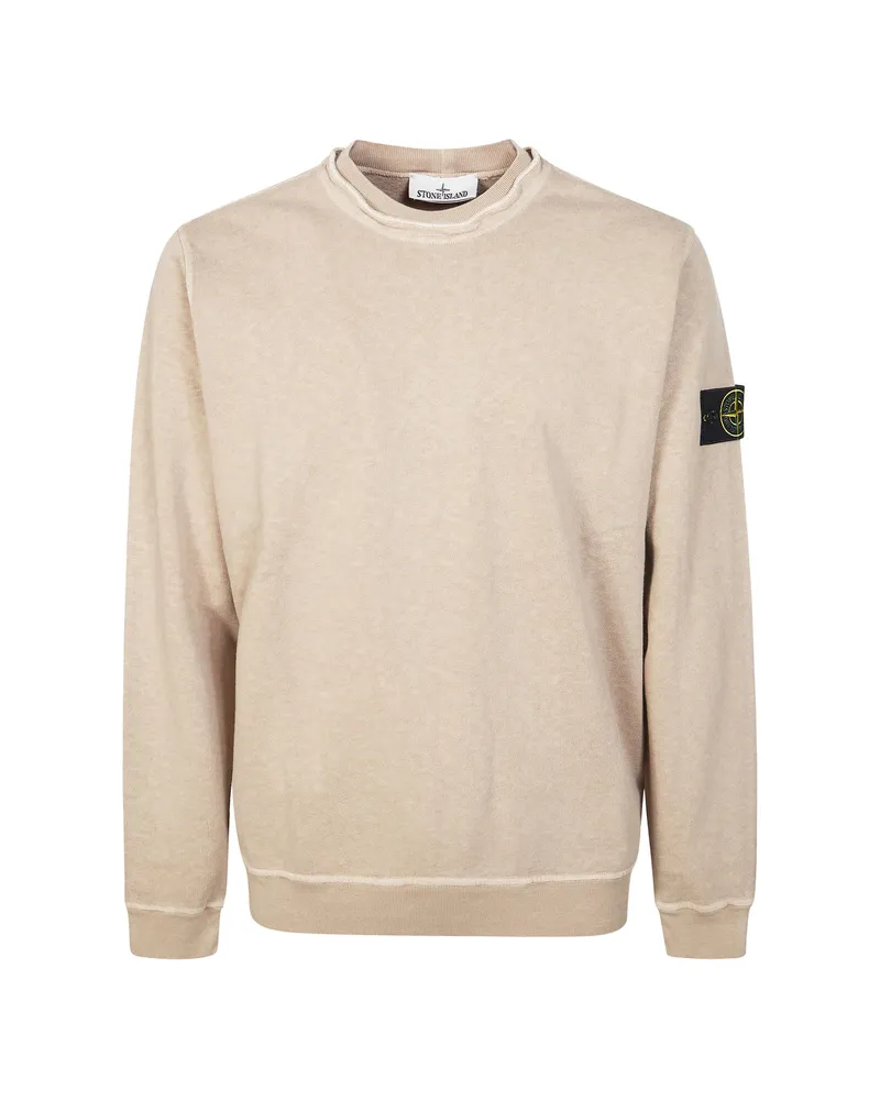 Stone Island Logo-patch Crew-neck Sweatshirt Neutrals
