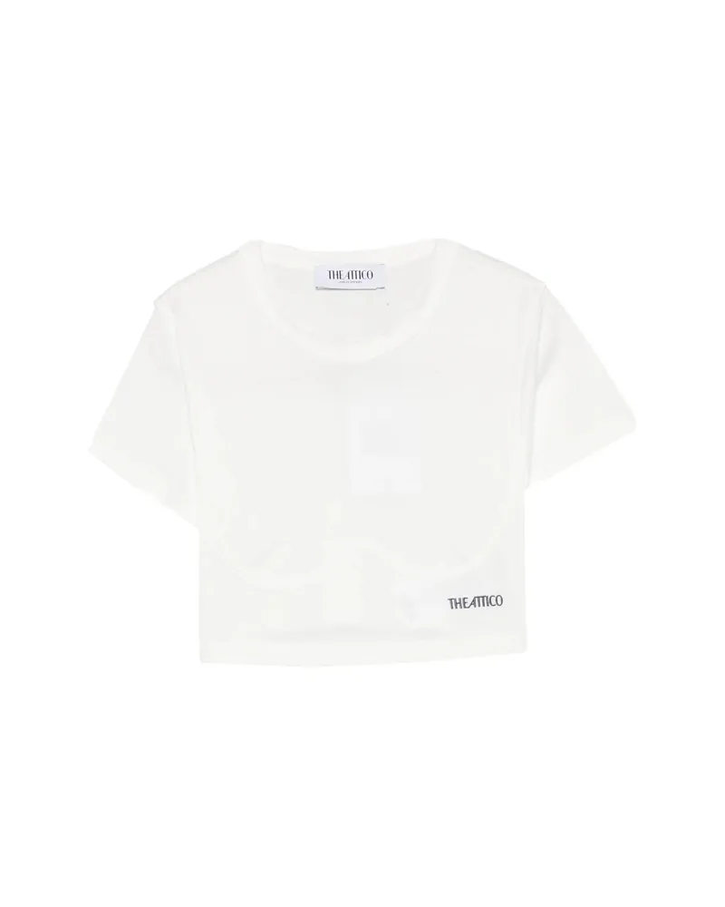ATTICO Logo-print Cropped T-shirt White