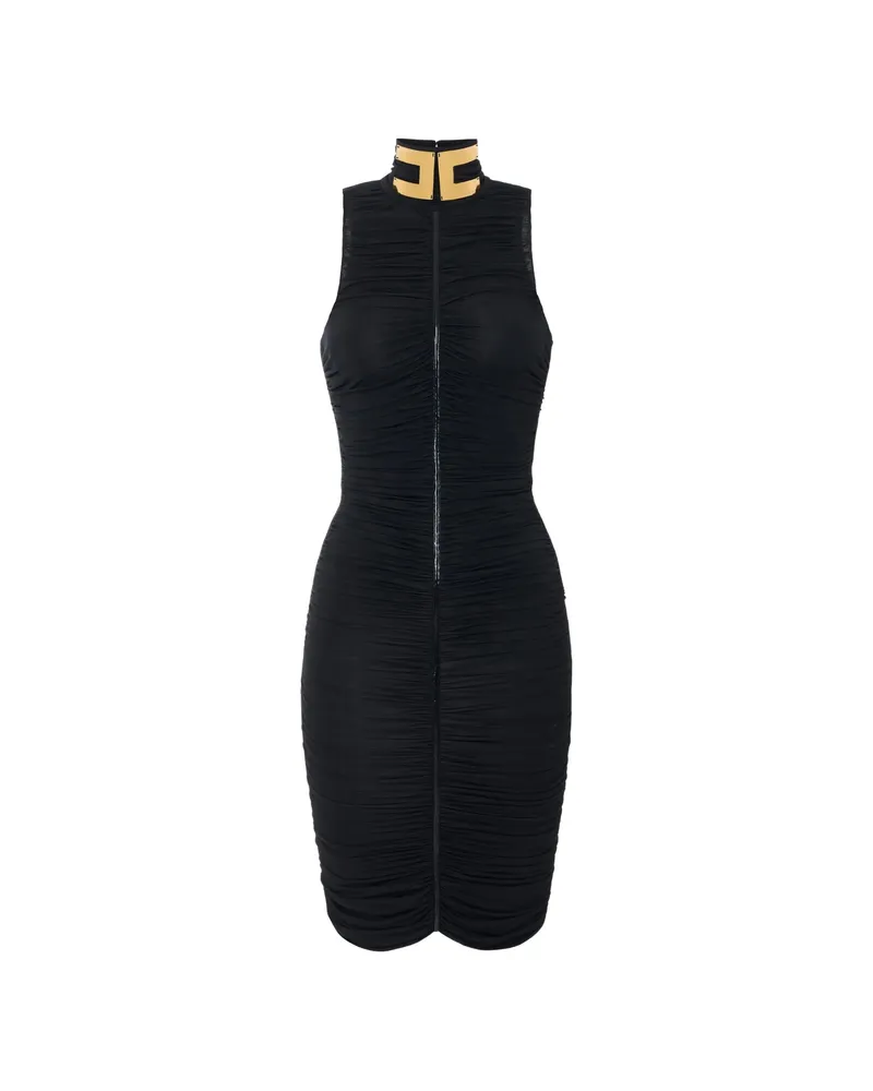 Elisabetta Franchi Dress In Lightweight Crêpe Jersey Fabric Black