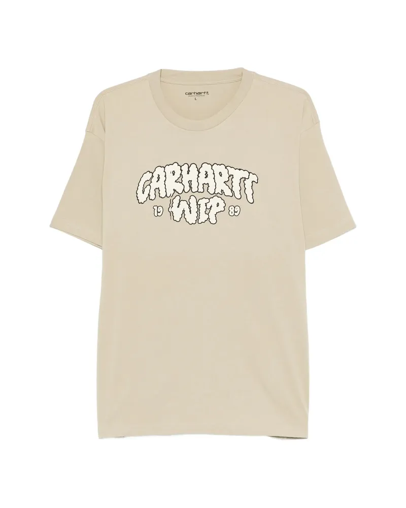 Carhartt WIP Logo-print Crew-neck T-shirt Neutrals