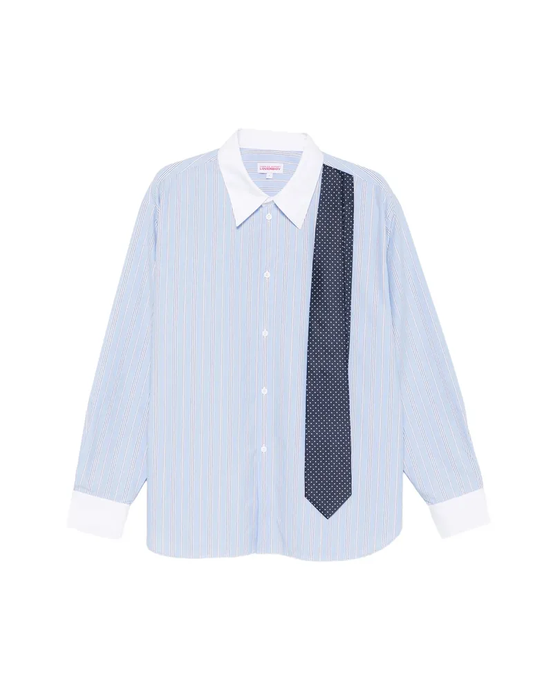 Charles Jeffrey Loverboy Striped Tie Shirt Blue