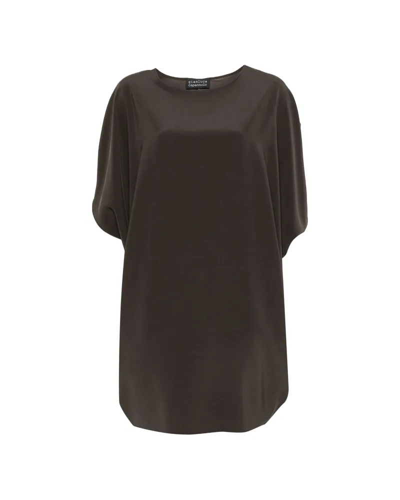 Gianluca Capannolo Iris Batwing-sleeve Mini Dress Brown