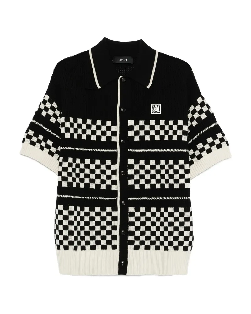 Amiri Checkered Mesh Shirt Black