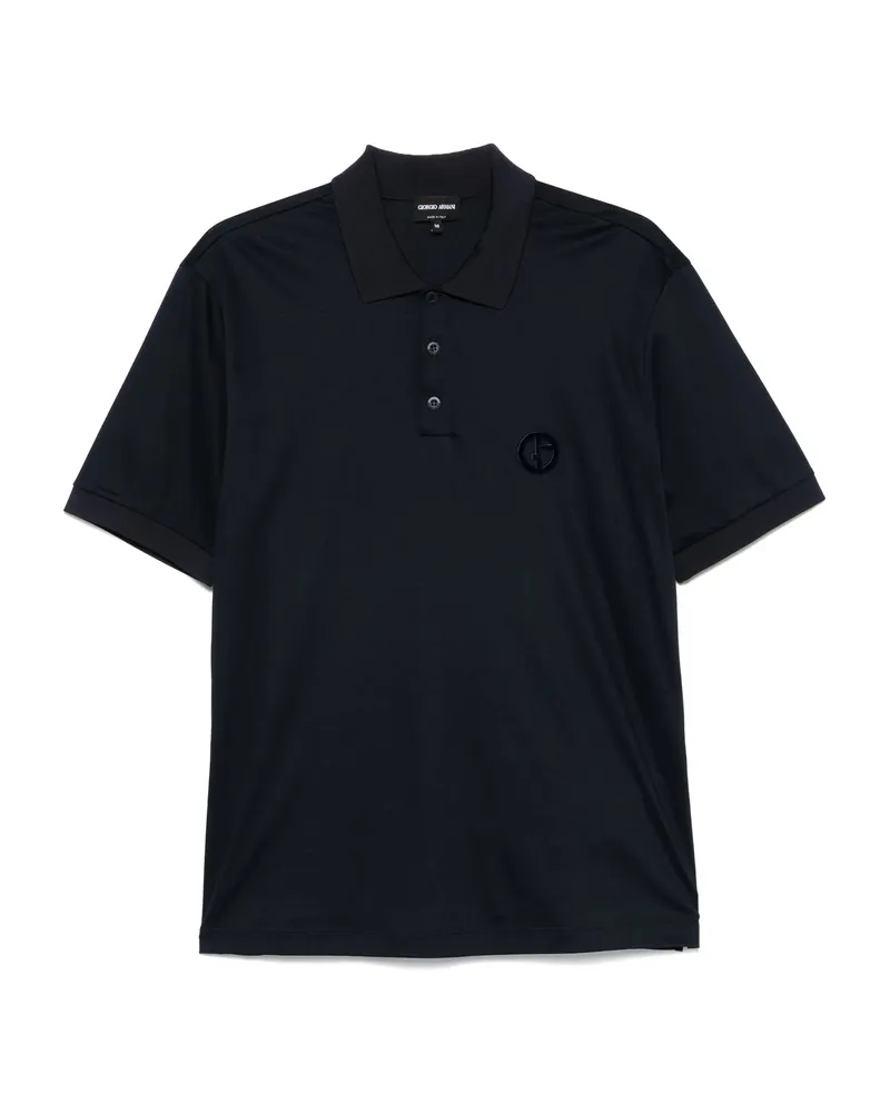 Giorgio Armani Logo-embossed Polo Shirt Blue