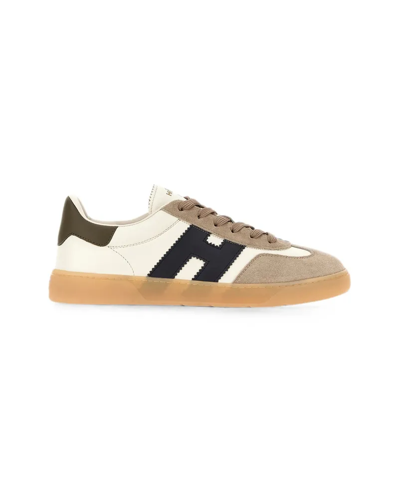 Hogan HGN86 Panelled Leather Sneakers Neutrals