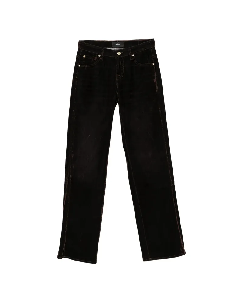 7 for all mankind Velvet-effect Straight-leg Trousers Brown