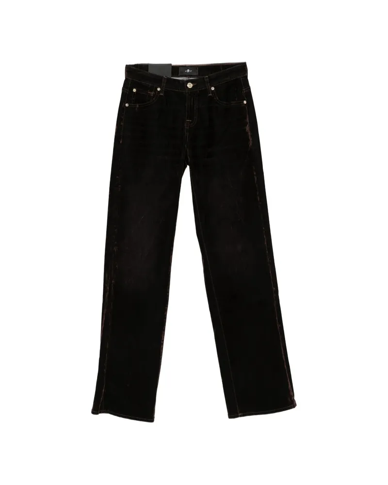 7 for all mankind Velvet-effect Straight-leg Trousers Brown