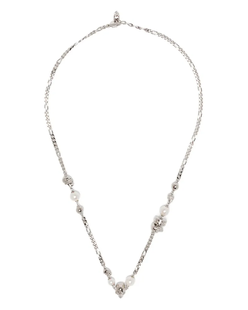 Alexander McQueen Skull-charm Curb-chain Necklace Silver