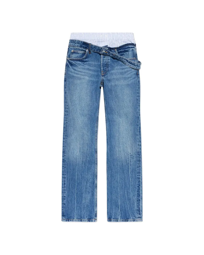 Alexander Wang Fold-over Layered Jeans Blue