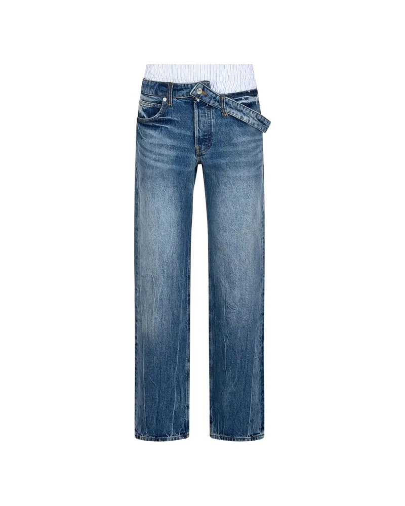Alexander Wang Boxer Drop Waistband Slim Jeans Blue