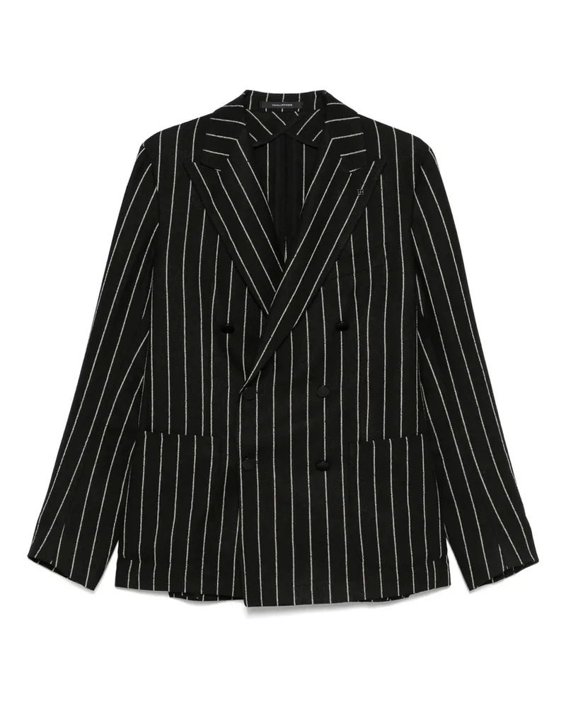 Tagliatore Striped Blazer Black