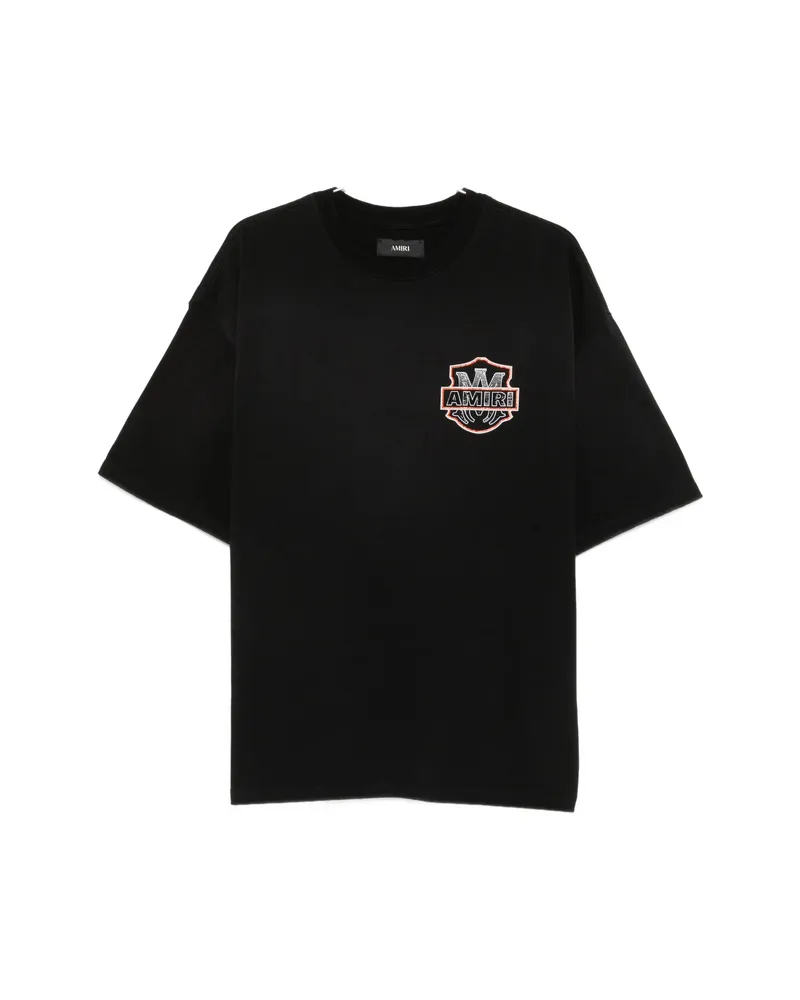 Amiri Crystal-embellished Logo-print T-shirt Black