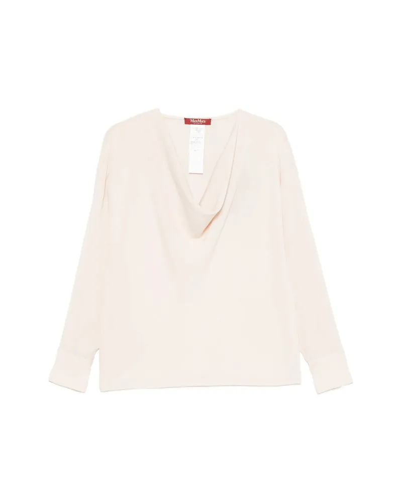 Max Mara Cowl-neck Silk Blouse Neutrals