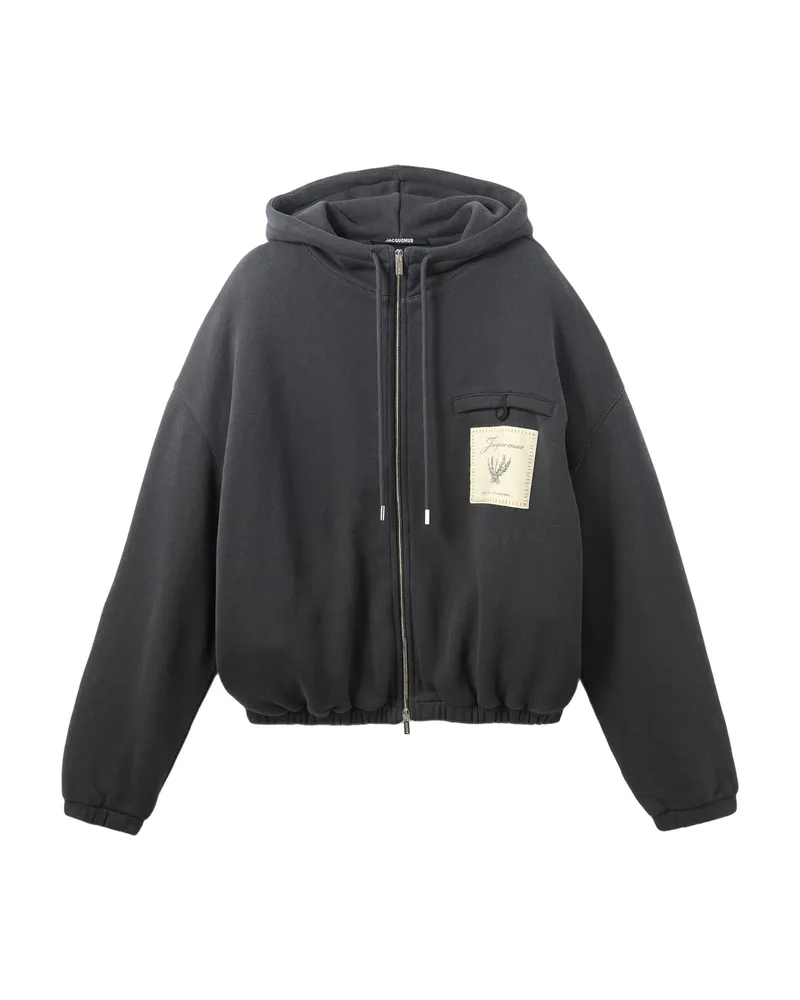 Jacquemus Le Torneo Zip-up Hoodie Grey