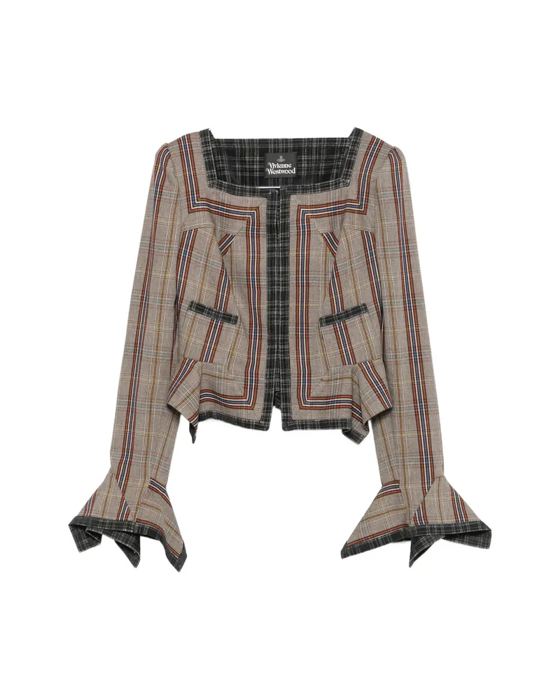 Vivienne Westwood Dandy Double-breasted Check Jacket Grey