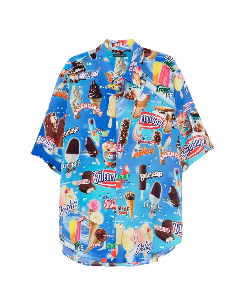 Balenciaga Ice-cream Print Shirt Blue