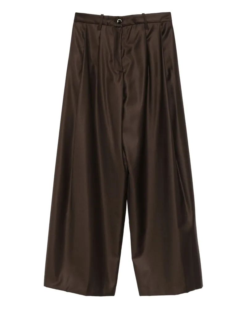 nine:inthe:morning Pleated Palazzo Trousers Brown