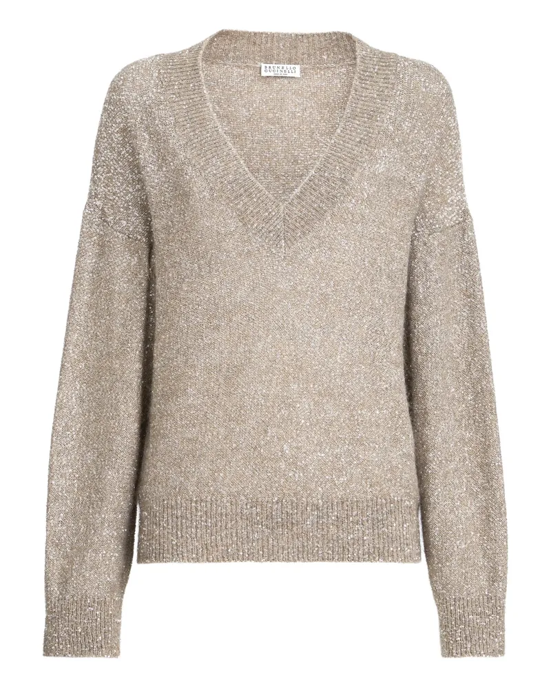 Brunello Cucinelli V-neck Sweater Neutrals